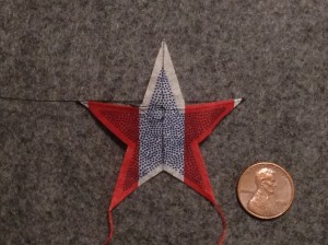 2.5 inch freehand Star kite, cocktail napkin.