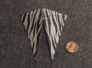 3.25 inch 3-stick kite, cocktail napkin.