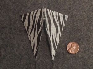 3.25 inch 3-stick kite, cocktail napkin.